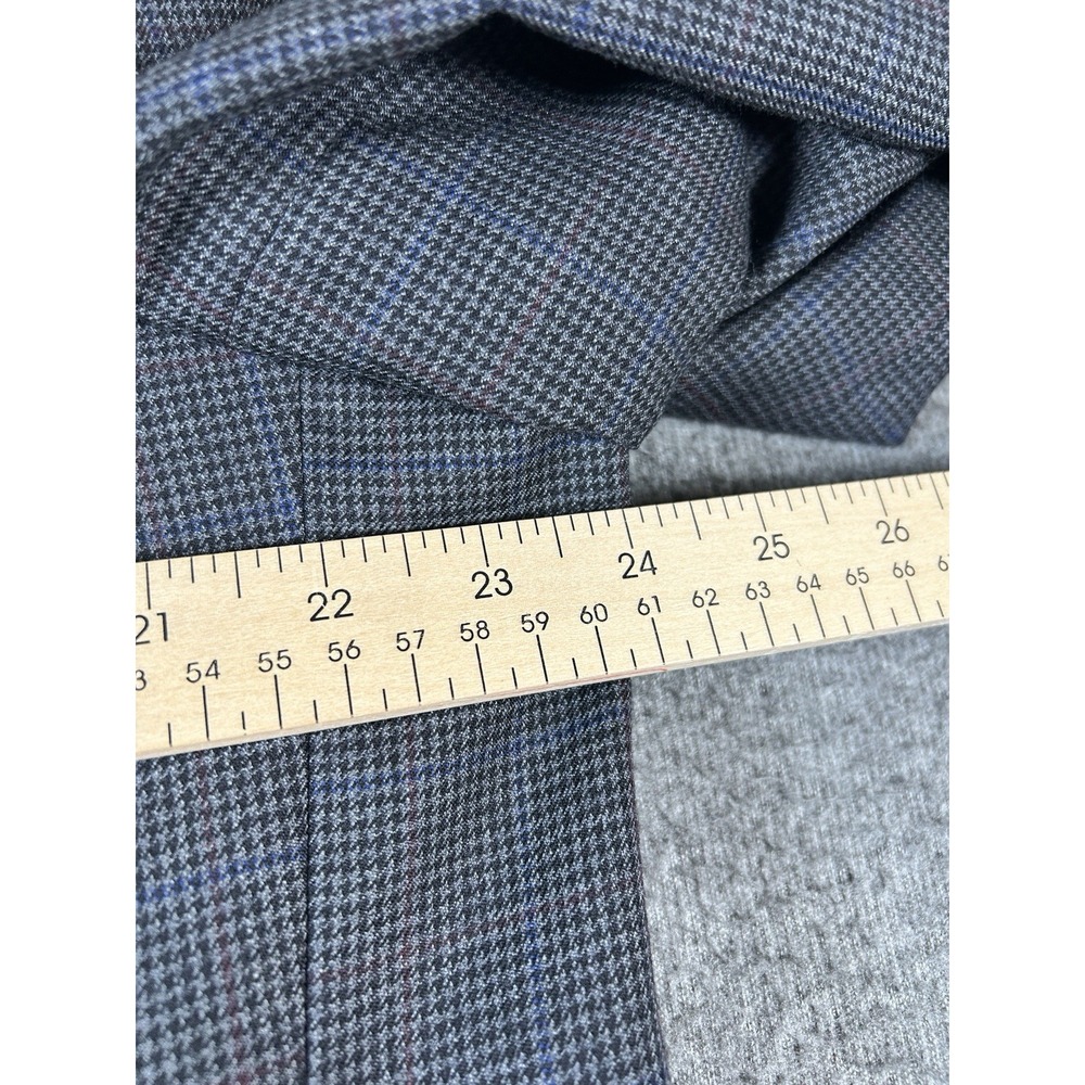 Men's Check Sport Coat Jos. A. Bank Traditional Fit Gray Wool Jacket46L - Picture 5 of 10
